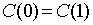 C(0)=C(1)